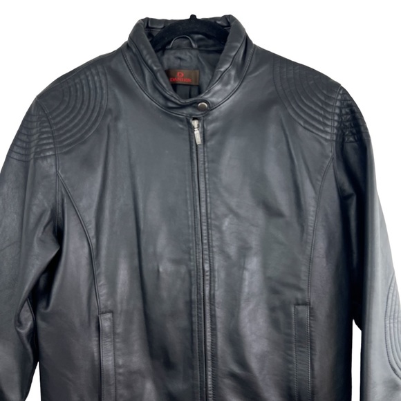 Danier Authentic Black Zip Up Genuine Leather Moto Biker Jacket Women - Picture 5 of 16